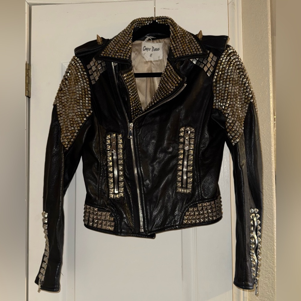 Black Studded Leather Jacket